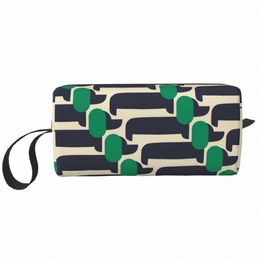 Mignon Imprimer Green Dog Show Patten Voyage Trousse de toilette Orla Kiely Maquillage Organisateur Beauté Sacs de rangement Dopp Kit Case Box i3Zv #