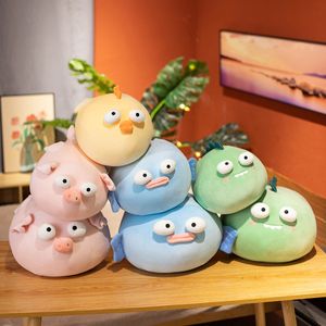 Schattige puffer pluche poppen cartoon grappige grote ogen dieren kussen cross -border pluche speelgoed klauw machinaal pop