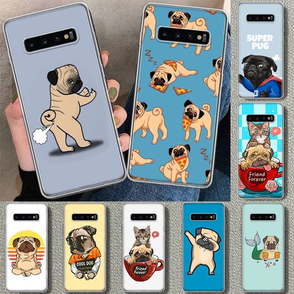 Couverture de boîtier de téléphone pour chien mignon pour Samsung Galaxy S20 S21 FE S22 S23 S24 Ultra S10 S10E S9 S8 Plus + Coode Gift Art