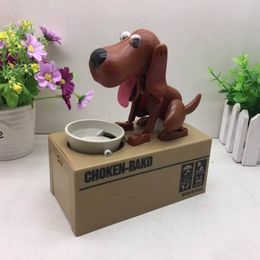 Schattige puppy munt bank choken robotachtige honden bank honden coin bank hanine plastic sparende geldbox