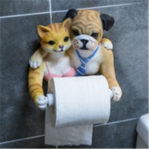 Leuke puppystandbeeld simulatie hond pug/labrador/husky/french bulldog badkamer toilet creatief toiletpapier houder speelgoed p1729 t200425