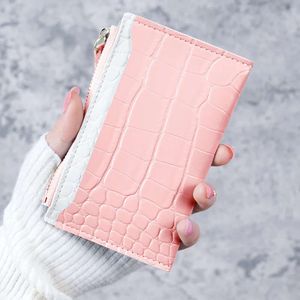 Leuke portemonnee luxe designer kaarthouder trendy roze portemonnee damesportemonnee kleine heldere lederen portemonnee portemonnee