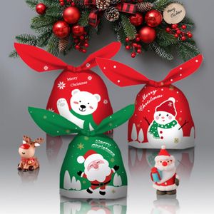 Sacs à oreilles de lapin mignons, emballage cadeau, sacs en plastique pour Cookies, sacs cadeaux pour Biscuits, emballage de cuisson de collations et fournitures de fête d'événements