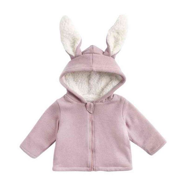 Lindo conejo orejas gruesa bebé abrigo Navidad niñas niños abrigo otoño invierno cálido con capucha ropa exterior niño niña ropa J220718