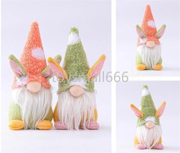 Mignon lapin jouets en peluche pour Pâques Handmae Gnome lapin lapin poupée ornements vacances maison fête décoration
