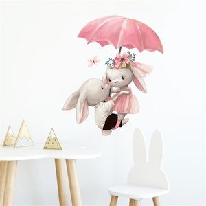 Schattige konijnen serie muursticker voor kinderen babykamer huisdecoratie behang woonkamer slaapkamer afneembare muurschildering bunny stickers 220727