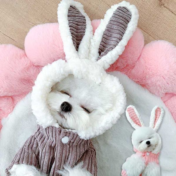 Forme de la lapin mignonne Vêtements de chien pour animaux de la lapin Lambien chaude chien coton manteau hiver veste chiot petit chiois chihuahua yorkshire 211007