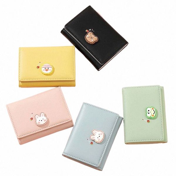 portefeuille de lapins mignons pour femmes Small Zipper Girl Credit Carte Holder pour PU Leather Coin Purse Wallet Femme N923 #