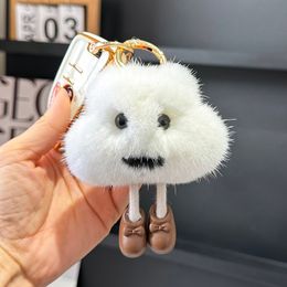 Leuke echte echte nertsenbontwolk Keychain Fur Ball Pompom Bag Charm Purse Cars Telefoon Hanger Kids speelgoed