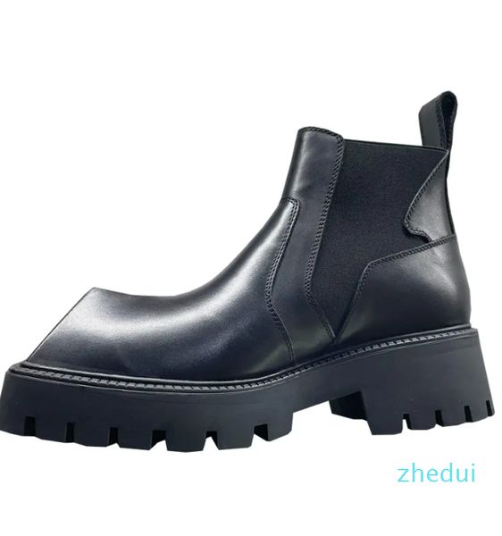 Mignon Rhino Corne Hommes Designer Chelsea Boot Niche Design Homme Martin Chaussures Bout Carré