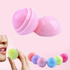 Linda pelota redonda 3D bálsamo labial sabor belleza belleza natural hidratante labios de cuidado de los labios de cuidado