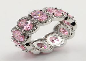 Mignon Rulalei Vintage bijoux de mode réel 925 en argent Sterling ovale coupe rose saphir pierres précieuses promesse femmes bague de mariage for2431409