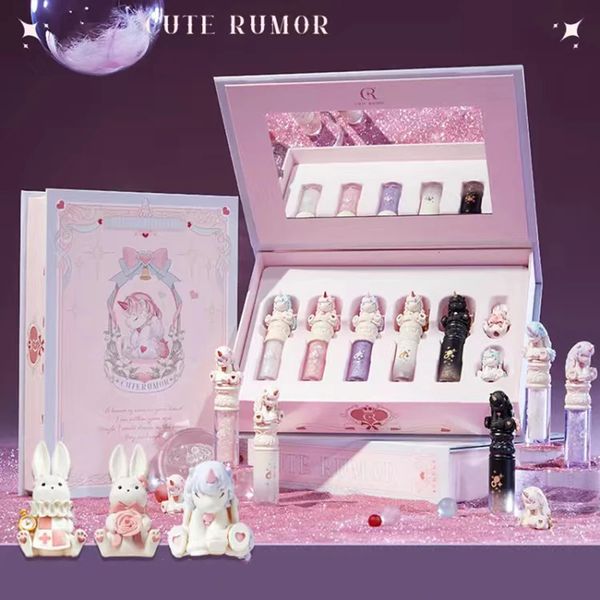 CUTE RUMOR – ensemble de fards à paupières métalliques liquides, paillettes, longue durée, séchage rapide, cristaux pour les yeux, maquillage végétalien, boîte cadeau 240320