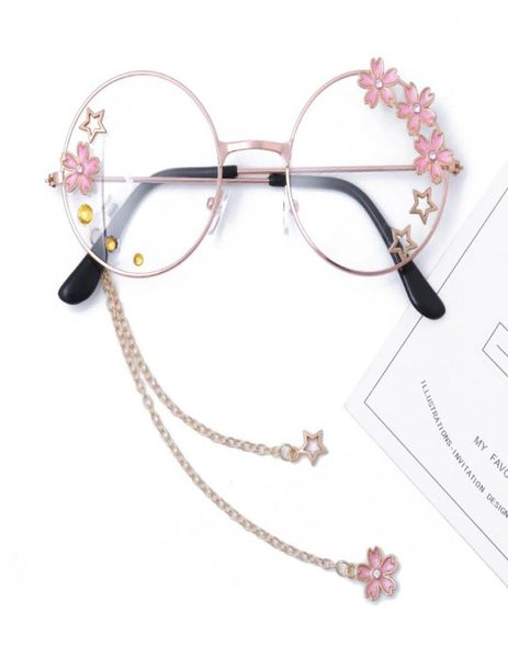 Mignon Sakura pendentif clair lunettes optiques cadre femmes rondes filles rétro lunettes gothiques à la main lunettes verre Oculos De Gafas4539836