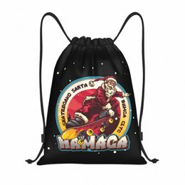 Mignon Sant Panta Claus Sacs à cordon Men Femmes Léger Joyeux Noël Skateboard Santas Hamaga Sports Gym STOCKPACK C1O0 #