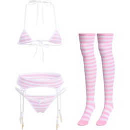 Leuke sexy anime lingerie bh en panty set lolita cosplay micro ondergoed pak kawaii voor vrouwen 240124