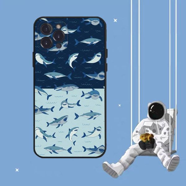 Étui de téléphone à requin mignon pour iPhone 8 7 6 6s plus x SE 2020 XR XS 14 11 12 13 MINI PRO MAX MOBILLE CASE