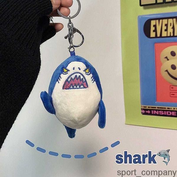 Mignon requin en peluche porte-clés Kawaii dessin animé requin en peluche porte-clés pendentif pour sac d'école valise accessoires