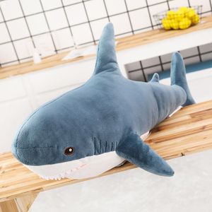 Lindo tiburón de peluche de juguete 30cm suave Animal relleno muñeco de peluche almohada cojín Kawaii cumpleaños regalo del Día de San Valentín para niños adultos