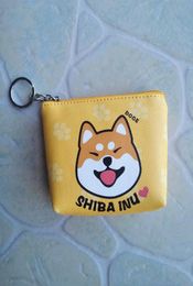Keychains mignons shiba inu mini portefeuille doge sac de chien clés de chien pu cuir shiba inus venti