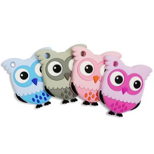 Leuke siliconen uil uil TEETER VOEDSEL GRADE OWL PENHENDE BABY TOETS TEETER Kauwbare sensorische kettingverpleegkundige cadeau Babyverzorging