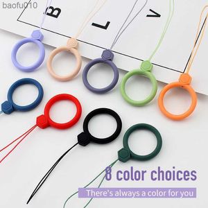 Cute Silicone Wrist Strap Lanyard for Keys Phones Ring Straps for IPhone7 Keycord Lanyards Finger Rings Mobile Phone Accessories L230619