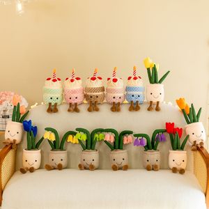 Leuke simulatie-bloempotfiguren, creatieve taarten, knuffels, woonkamer, schattige huisdecoratie, cadeaugroothandel