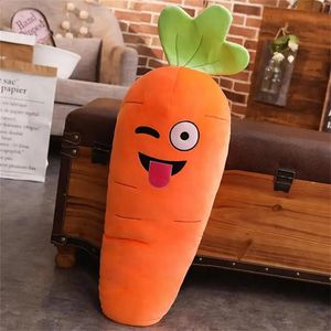Mignon Simulation légumes carotte poupées doux en peluche étreinte oreiller dessin animé sourire carotte en peluche jouet pour enfants fête de Pâques cadeau 240119