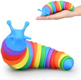 Jouets mignons Fidget Limaces articulées flexibles 3D favorisant le jouet de décompression tous âges soulagement Anti-anxiété sensoriel pour enfants adultes