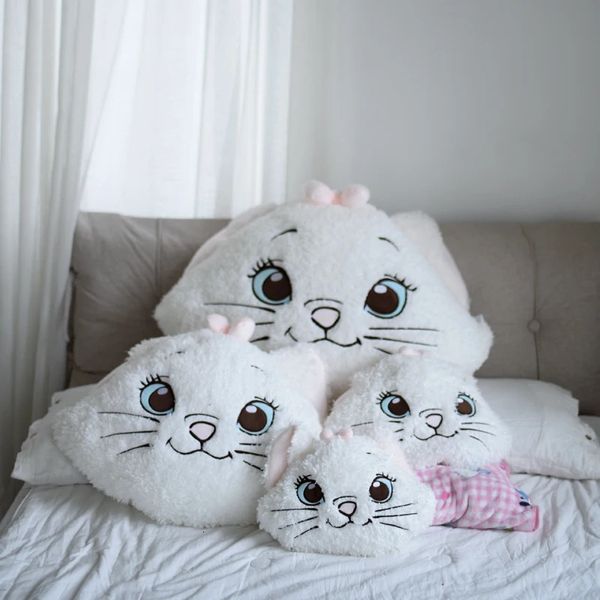 Mignon doux Marie chat en peluche jouet à fourrure animaux en peluche chat blanc peluches jeter oreiller poupée de dessin animé cadeaux de noël pour enfant enfants 231220