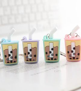 Leuke zachte Pearl Milk Tea Cup Keychains sieraden maken DIY Keychain Earring Accessoires Tas Paarhanger4898879