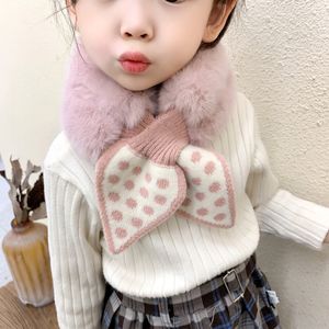 Mignon doux en peluche bébé fille écharpe hiver épais chaud fausse fourrure filles foulards arcs cou plus chaud foulard enfants enfants