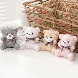 Leuke zachte knuffel Mini Teddy Bear Dolls Plush Toys Key Chain Party Wedding Kerstmis Decoratie Geschenken Kinderen Keychain Hanglang Doll verjaardag Kerstcadeaus