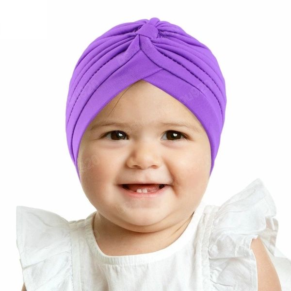 Mignon couleur unie bébé filles Turban chapeaux mode enfants Bonnet casquettes enfants chapeaux Stretch tête Wrap cadeaux cheveux accessoires