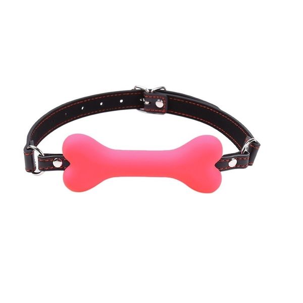 Arnés de cuero liso para mujer, mordaza de bola de hueso de perro de silicona, tapón BDSM, productos sexys para coqueteo para parejas, artículos de belleza