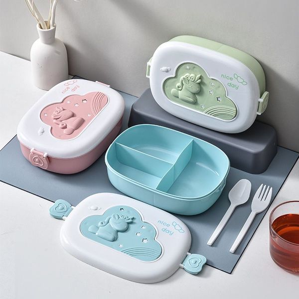 Mignon Split Portable Boîte à lunch pour enfants Microwae Chauffable en plastique Bento Enfants Kid School Camping en plein air Pique-nique Conteneur de nourriture Expédition maritime RRA490