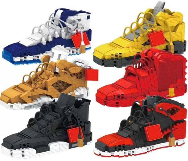 Lindos bloques de construcción de zapatos deportivos zapatillas de baloncesto soporte de lápiz mini diamante ladrillos kit juguetes para niños regalos para adultos1050901585014