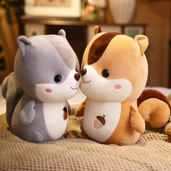 Mignon écureuil poupée Kawaii poupée en peluche jouet pour cadeau d'anniversaire oreiller poupée fille et garçon