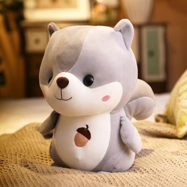 Mignon d'écureuil en peluche dessin animé jouet animal de Noël cadeau pour garçons et filles en gros