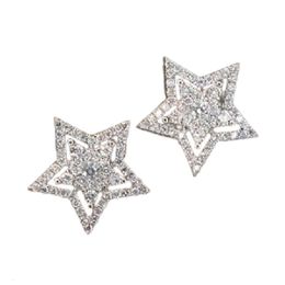 Mignon Star Lab Diamond CZ Stud Orear Bring 100% réel 925 Boucles d'oreilles de mariage en argent sterling en argent sterling pour femmes Gift Bridal Gift Rr