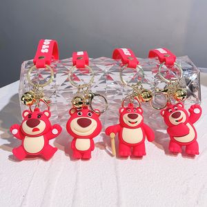 Porte-clés ours fraise mignon, pendentifs de voiture, poupée de dessin animé, sac à dos, jouets, cadeau