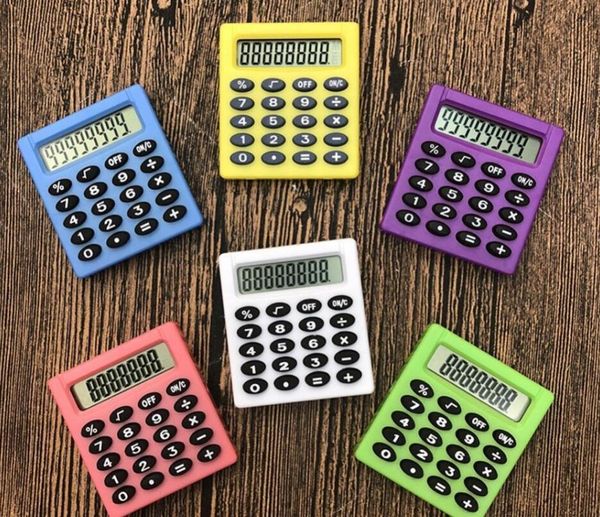 Mignon Étudiant Poche 8 Numérique Mini Calculatrices Électroniques Bonbons 5 Couleurs Calcul Piles Coin Calculatrice Fournitures De Bureau Cadeau