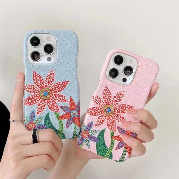 Mignon Soleil Fleur Dessin Animé Mode Téléphone Cas Pour iPhone 14promax 14plus 14pro 13promax 13pro 13 12promax 12pro 12 pu cuir Housse De Protection