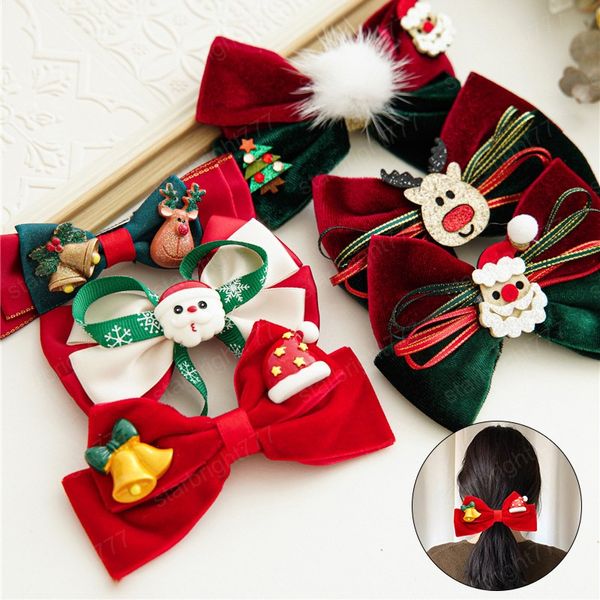 Pinces à cheveux de noël mignonnes et élégantes pour filles, nœuds de Festival, épingles à cheveux pour femmes, mode arbre de noël, accessoires pour cheveux