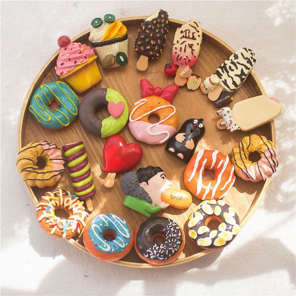 Lindo Dulce Donut Nevera Mensaje Imán Recuerdos Simulación Comida Imán Para Niños Mensaje Titular Decoración dh95799