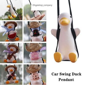 Schattige swingende eend achteruitkijk spiegel hanger hangend ornament swing ducks dierenauto charme interieur accessoires voor vrouwelijke meisjes