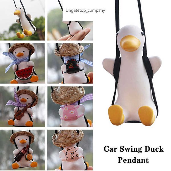 Mignon Swinging Duck Retrewier Miroir Pendant Ornement suspendu Ducks Swing Ducks Animal Car Charm Accessoires int￩rieurs pour les filles