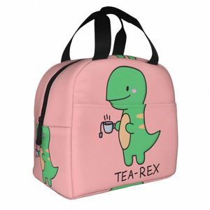 Leuke Thee T-Rex Baby Geïsoleerde Lunch Tas Voor Vrouwen Koeler Thermische Voedsel Carto Dinosaurus Lunchbox Cam Reizen picknick Zakken 858n #