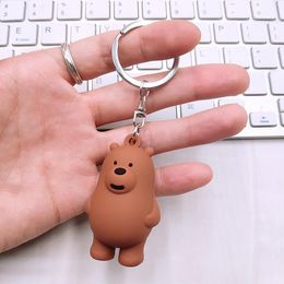 Mignon Three Animal Bears Doll Keeschains Cartoon Anime We Bare Women Car Bag Sac Pendentif Belt Tells Clé Chains Porte Clef253f