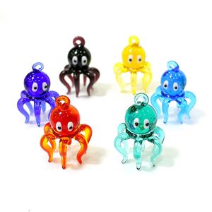 Mignon minuscule poulpe Murano Verre Charme pendentif aquarium décor marin statue animal ornements femelles bijoux bricolage accessoires 240429